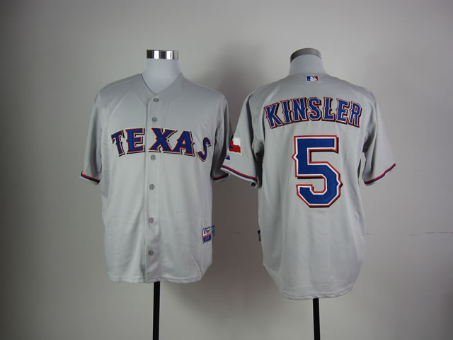 Men Texas Rangers #5 Kinsler Grey MLB Jerseys->texas rangers->MLB Jersey